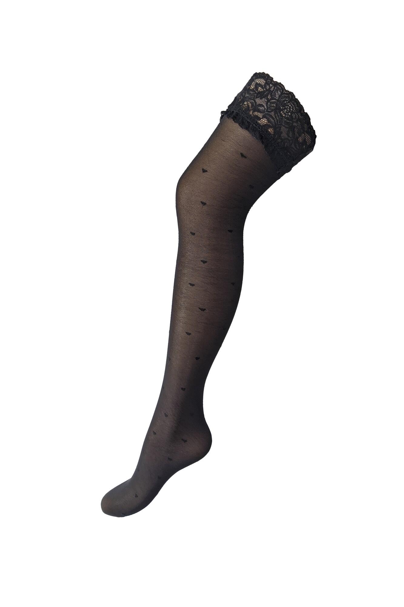 Pour Moi Love Luxe 15 Denier Heart Tights - Black