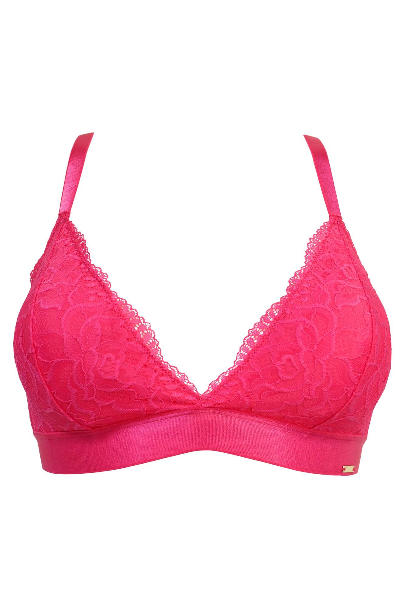 India Removable Padded Soft Triangle Bra Hot Pink Pour Moi