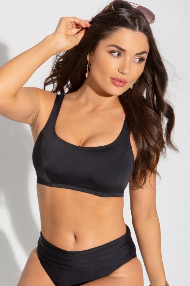 Palm Springs Colour Block Hidden Underwired Cami Top In Black