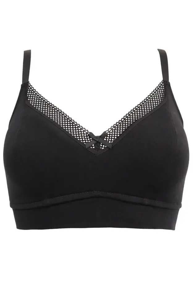 Pour Moi Energy Strive Non Wired Full Cup Sports Bra Black/Lace 34-38 D-H 