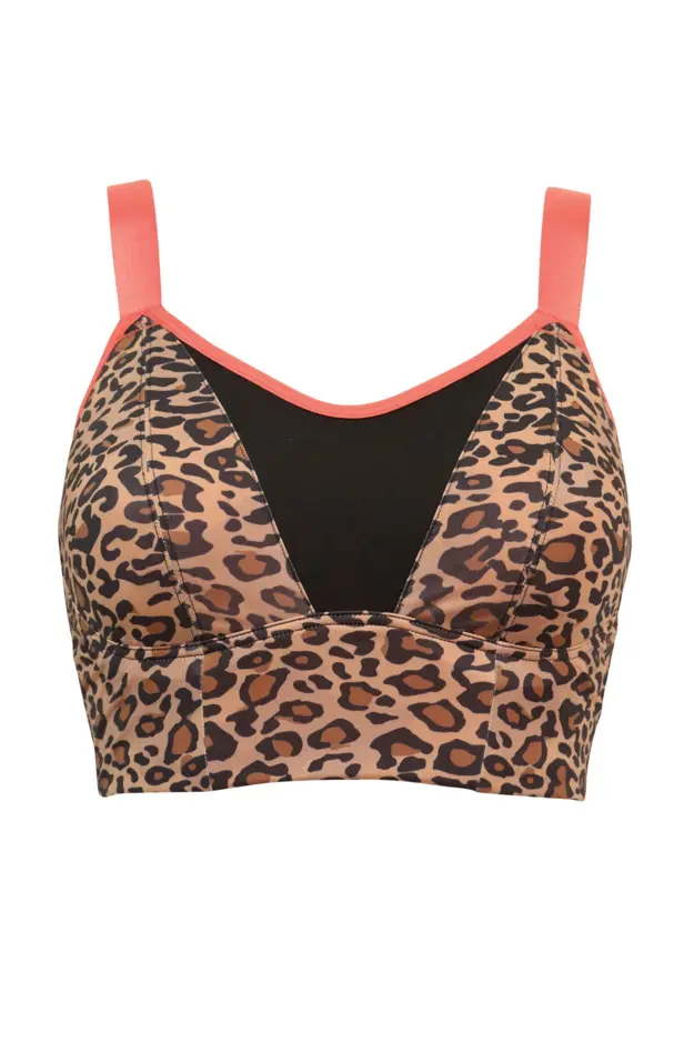 Pour Moi Energy Strive Non Wire Lined Full Cup Sports Bra (97010)-  Leopard/Lime