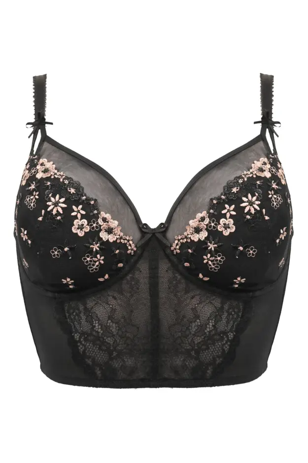 Buy Padded Non-Wired Full Cup Multiway Longline Bralette in Black