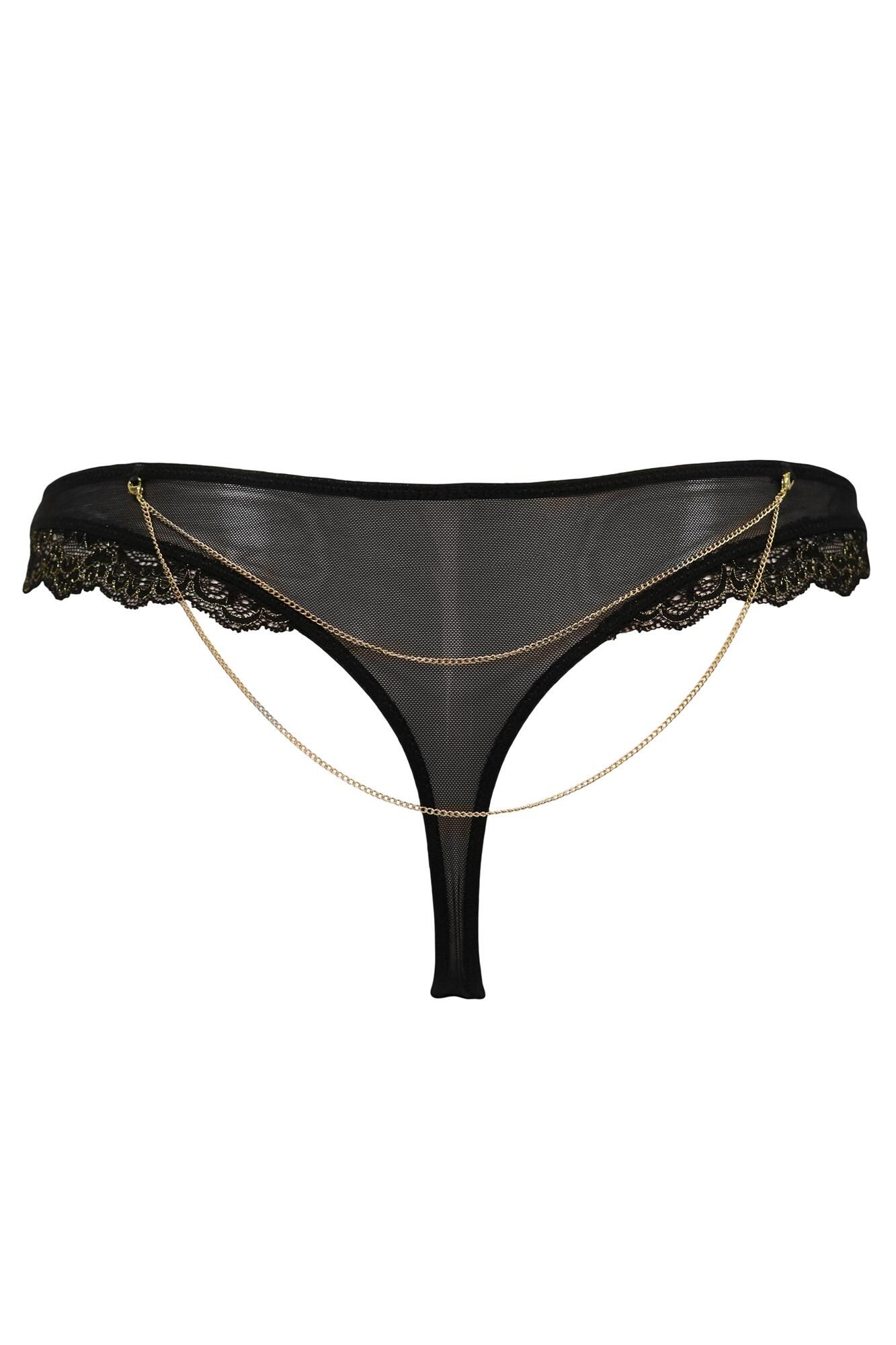 LACE PANTIES - Black gold