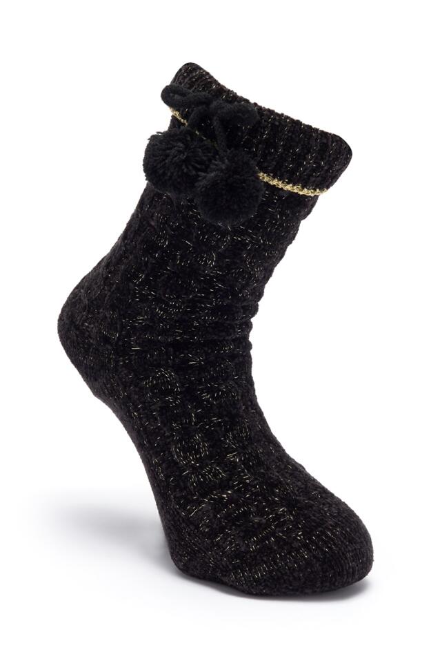 Chenille Sequin Slipper Sock 