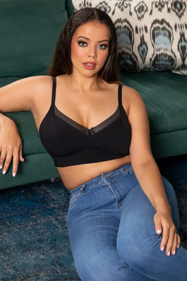 Buy Pour Moi Black Love to Lounge Cotton Non Wired Bra from Next France