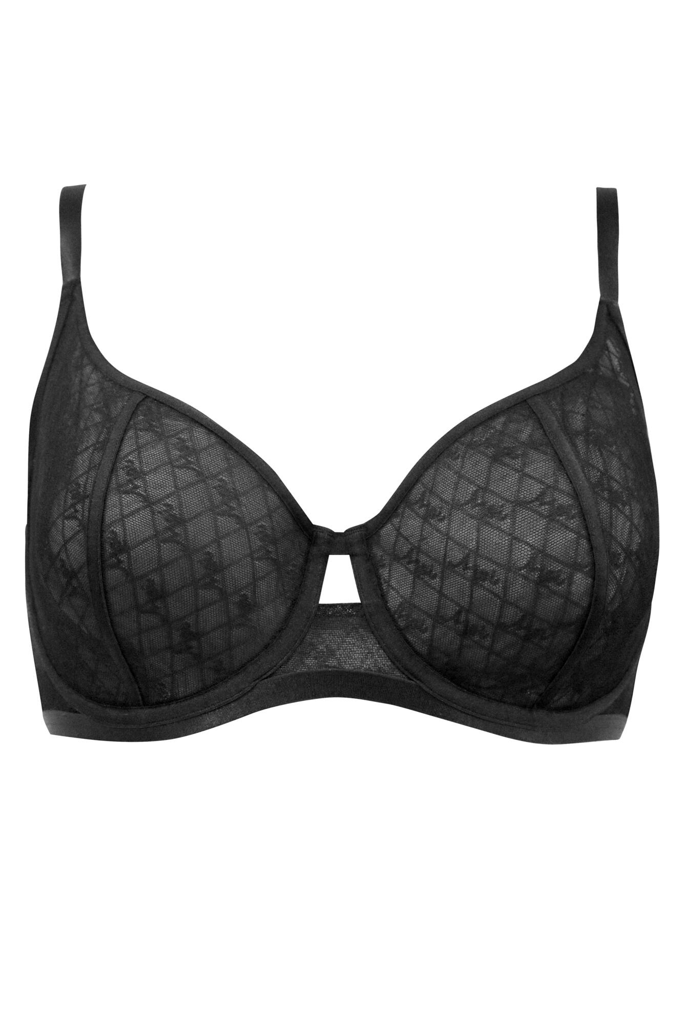 Logo Mania Underwired Bra | Black | Pour Moi Clothing