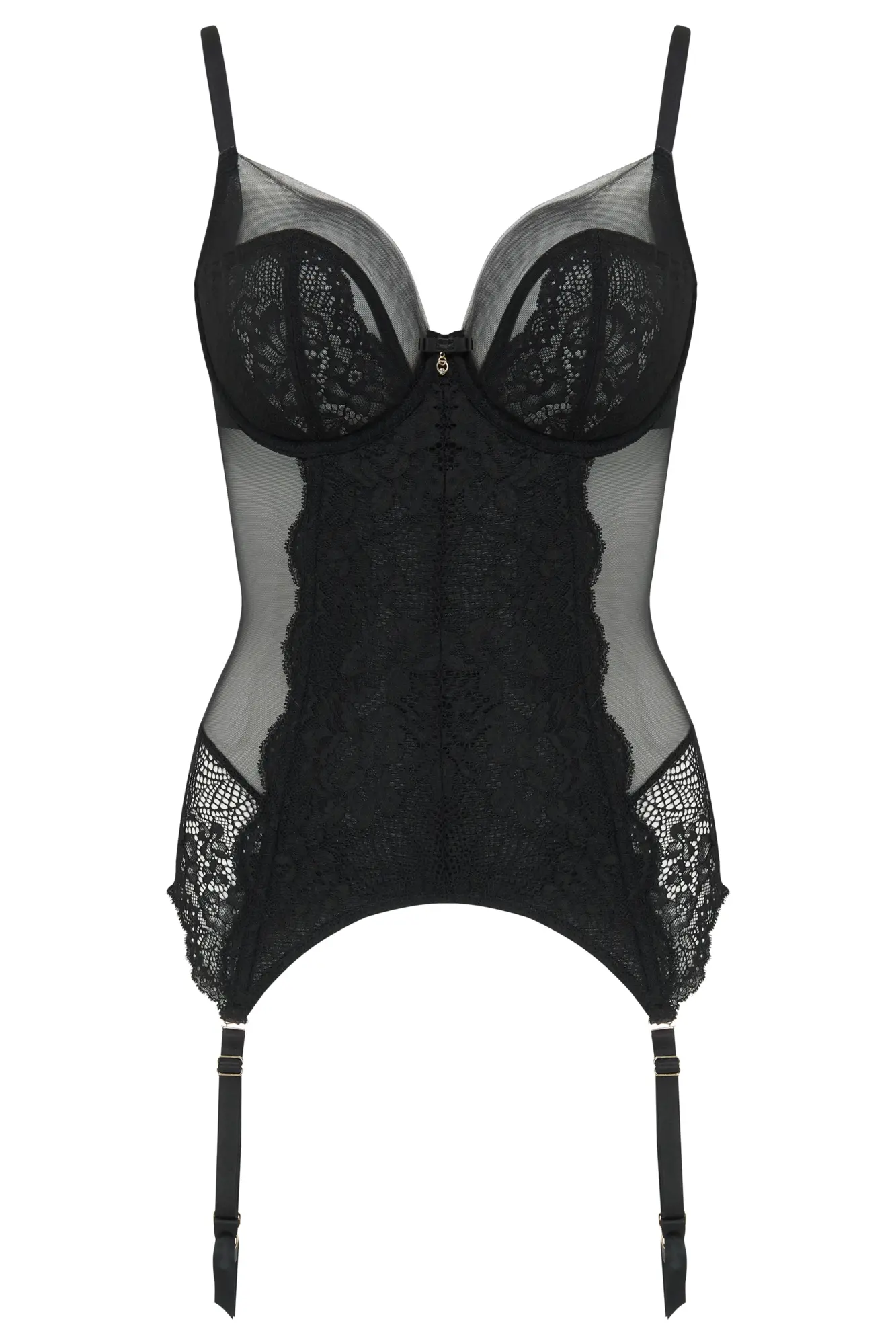 Milan Underwired Basque in Black | Pour Moi Clothing