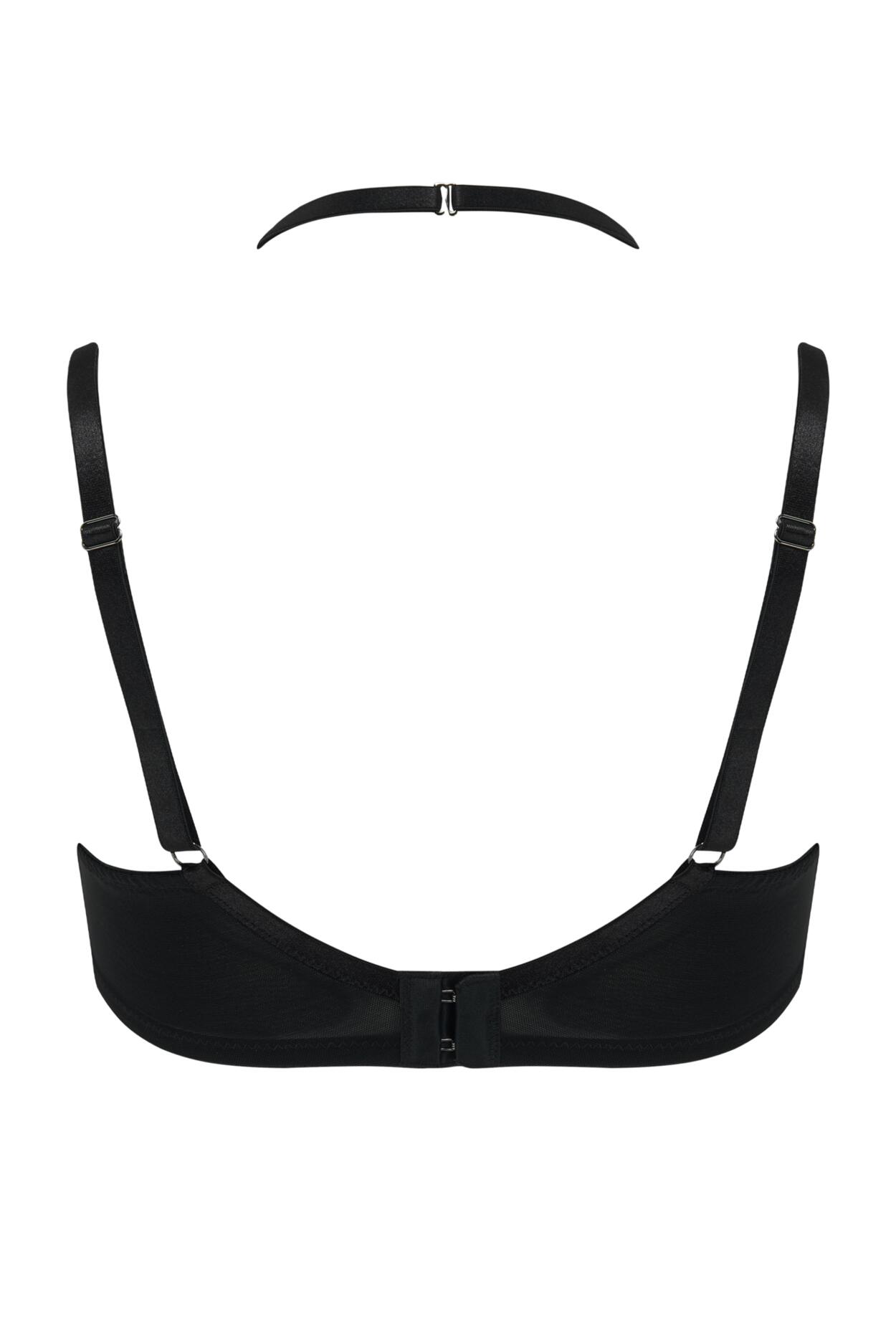 Obsessed Double Strap Underwired Bra in Black | Pour Moi Clothing