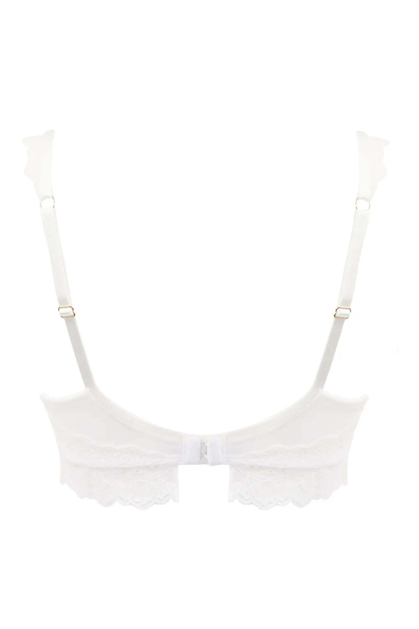 Pour Moi Reflection lace blend padded push up non wired bra in white