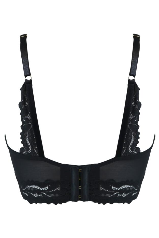 India Embroidery Underwired Bustier, Black/Cosmetic
