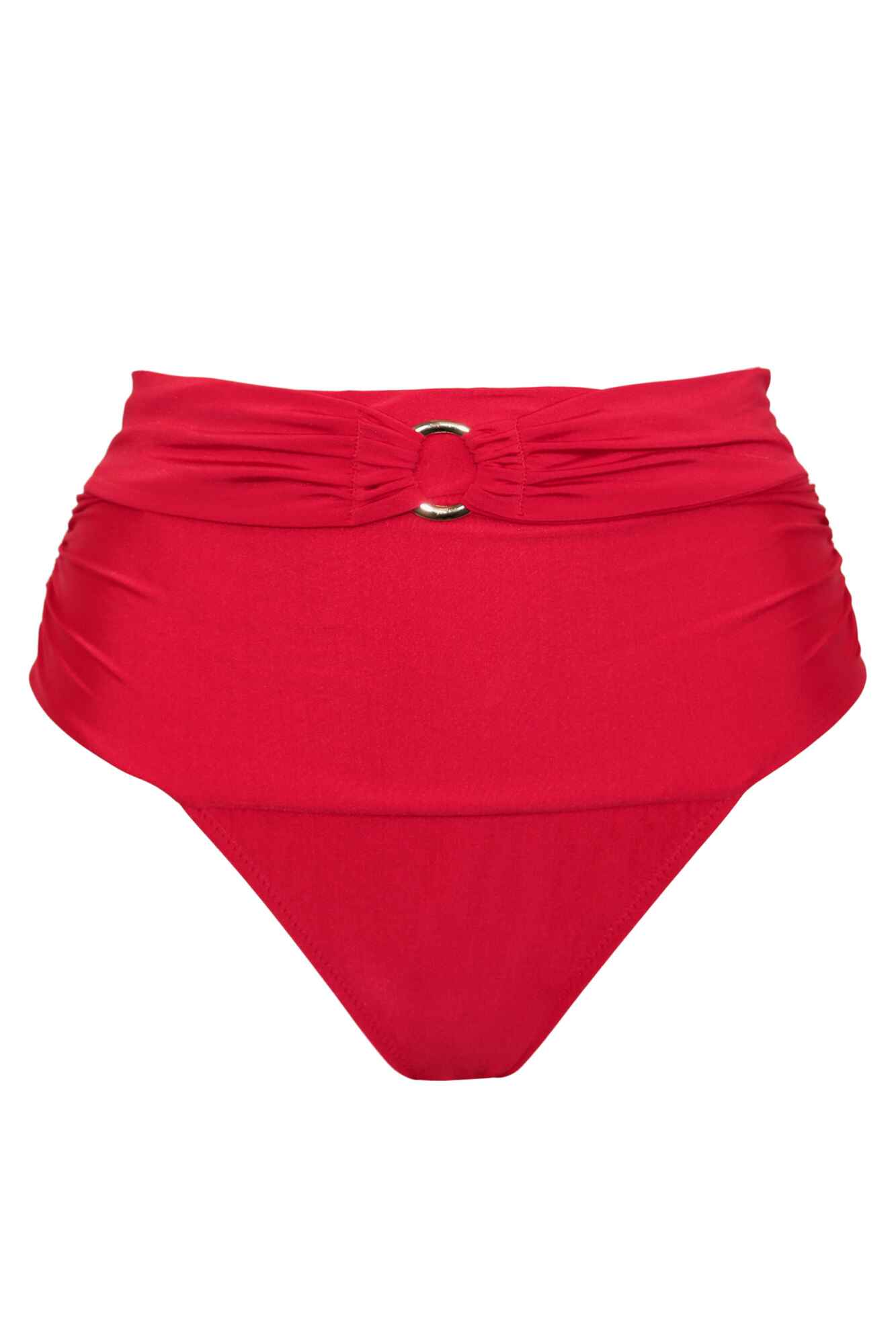 Pour Moi Horizon Super High Waisted Brief Swim Bottom in Red FINAL