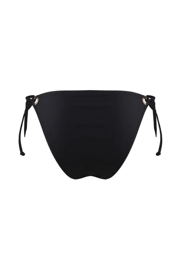 India Recycled Tie Side Bikini Brief | Black | Pour Moi Clothing