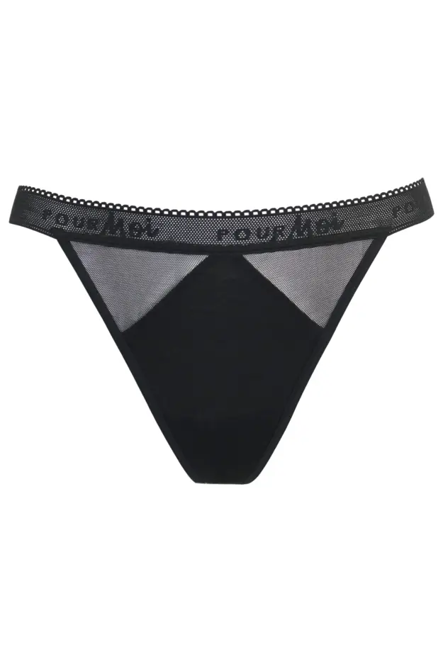 Pour Moi Black Modal and Mesh Midi Knickers 2 Pack