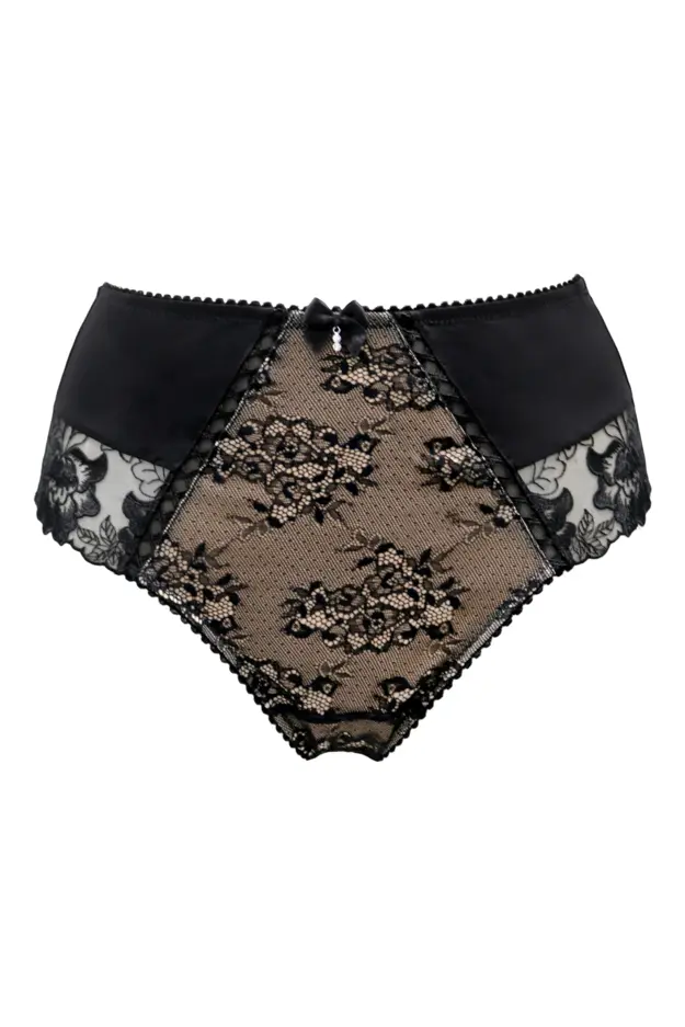 Sofia Emb Lace Embroidered Deep Brief, Navy/Blush