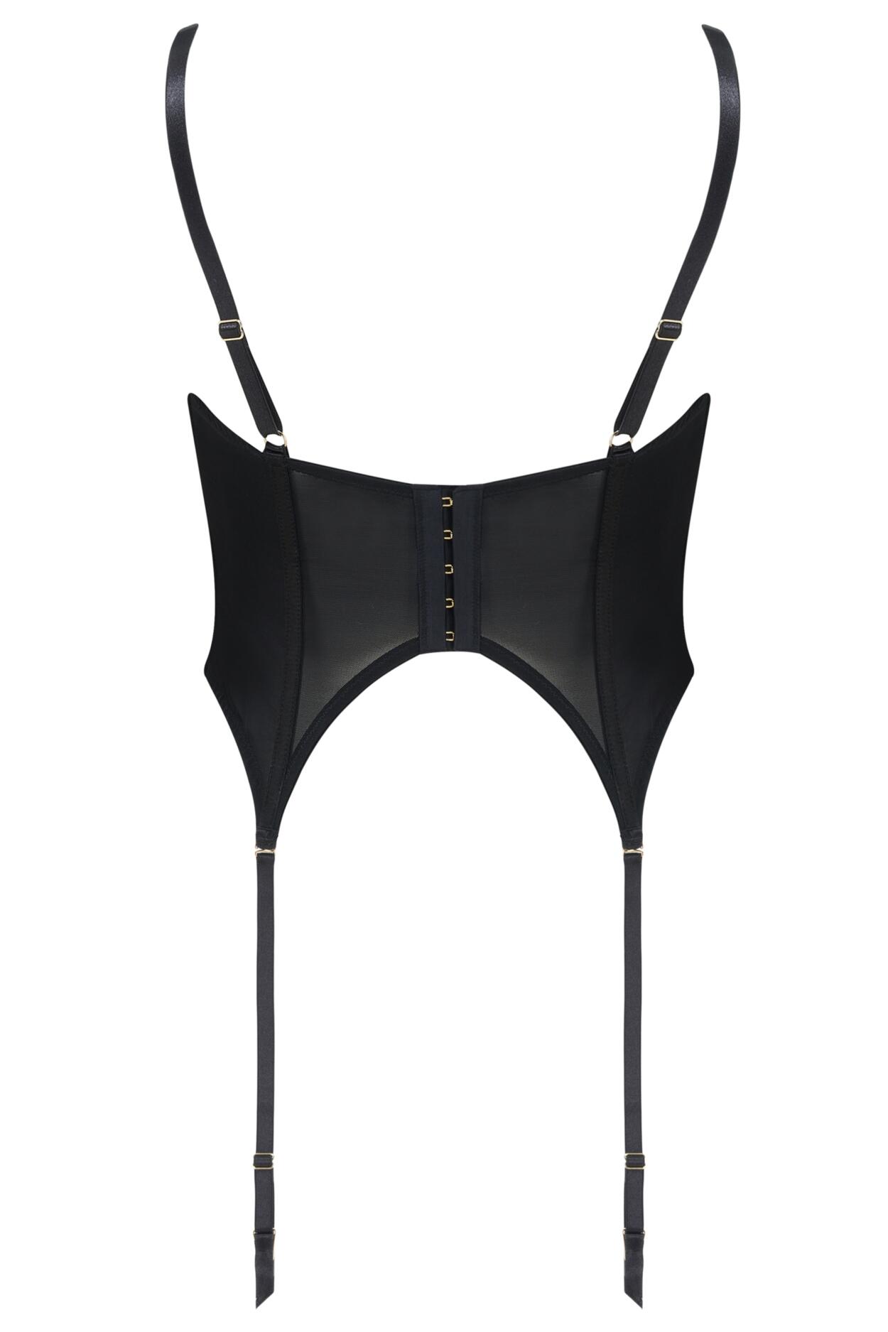 India Eyelash Cropped Basque in Black | Pour Moi Clothing