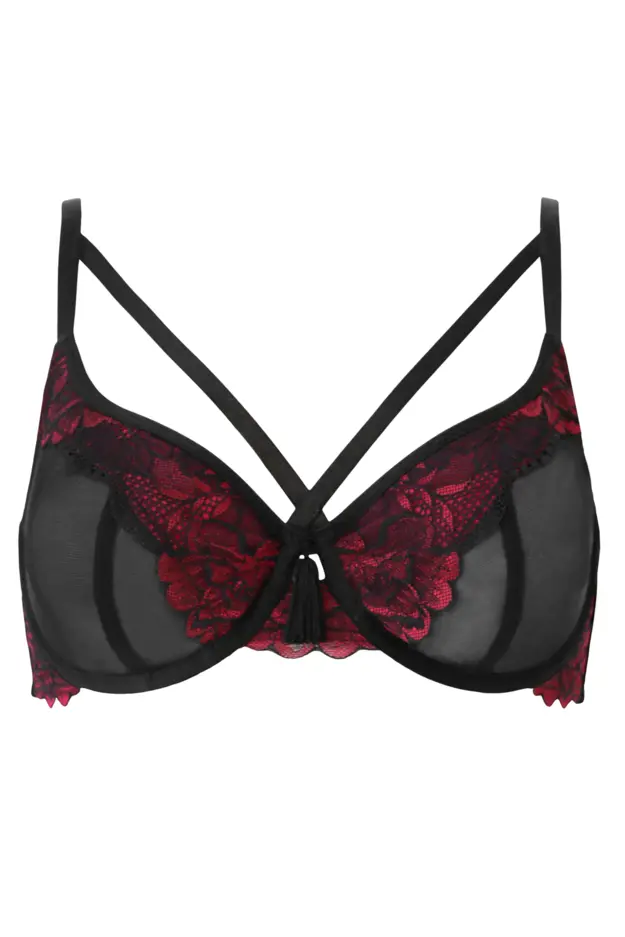 After Hours Underwired Non Pad Bra, Red/Black