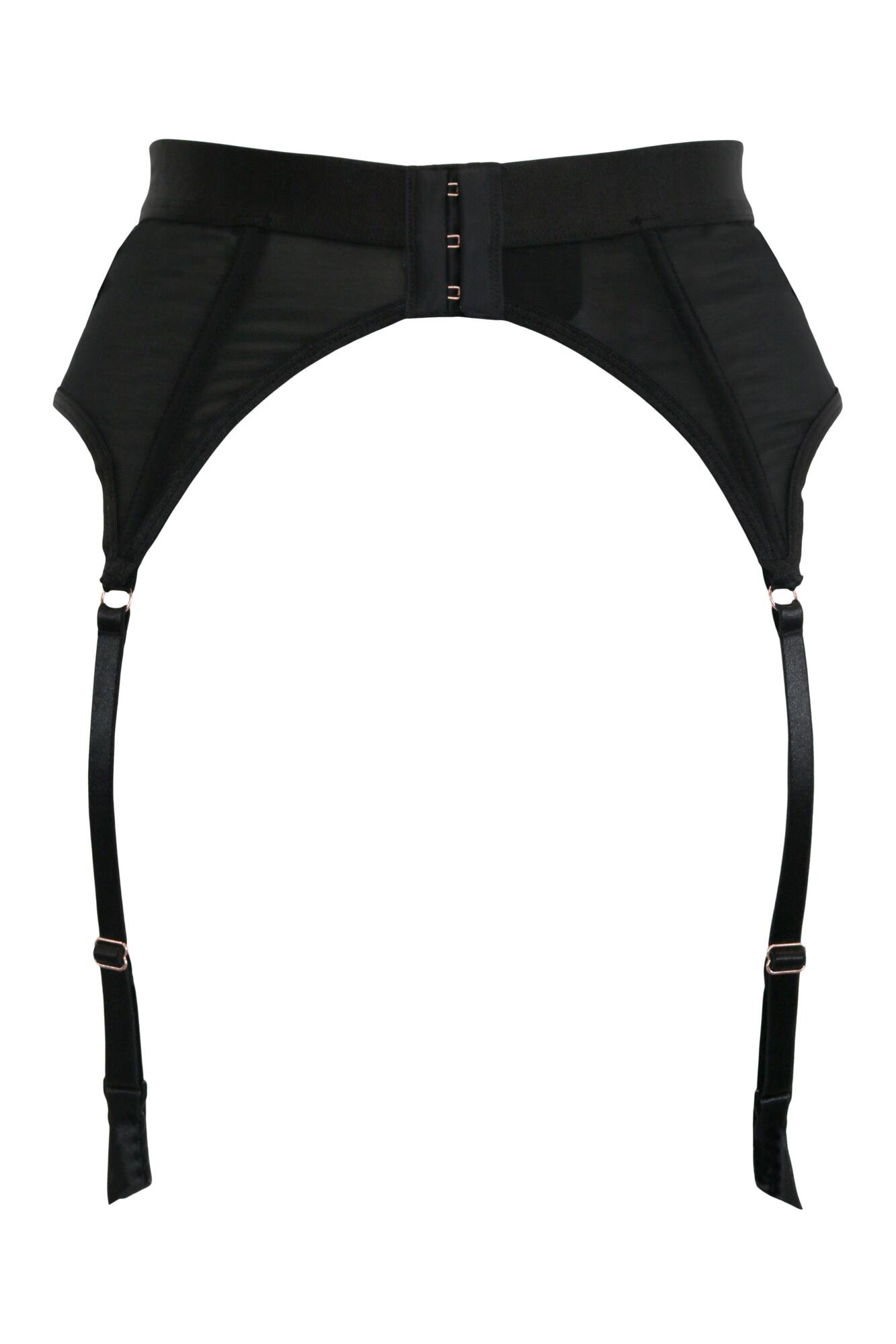 NEW AGENT PROVOCATEUR Set 32B Bra Knickers Suspender Belt Black