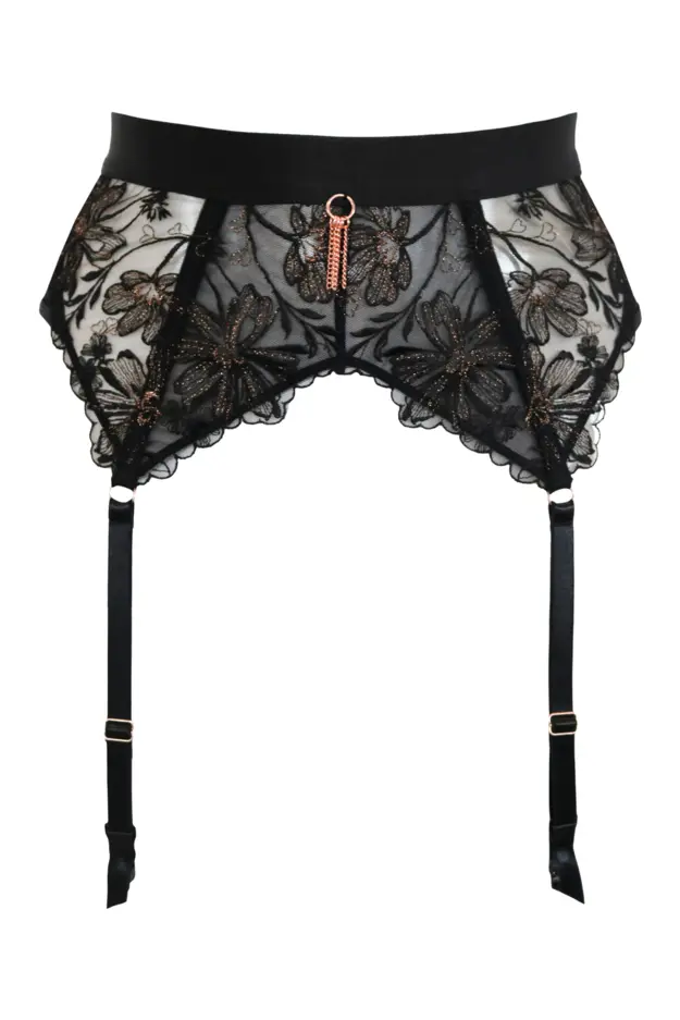 Constance Suspender in Black/Rose Gold | Pour Moi Clothing