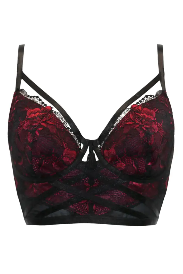 Pour Moi After Hours lace lingerie set in red and black