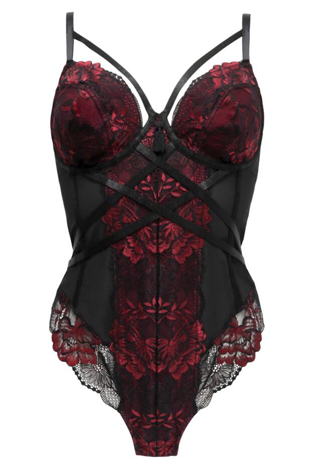 After Hours Underwired Body Set - Red/Black
