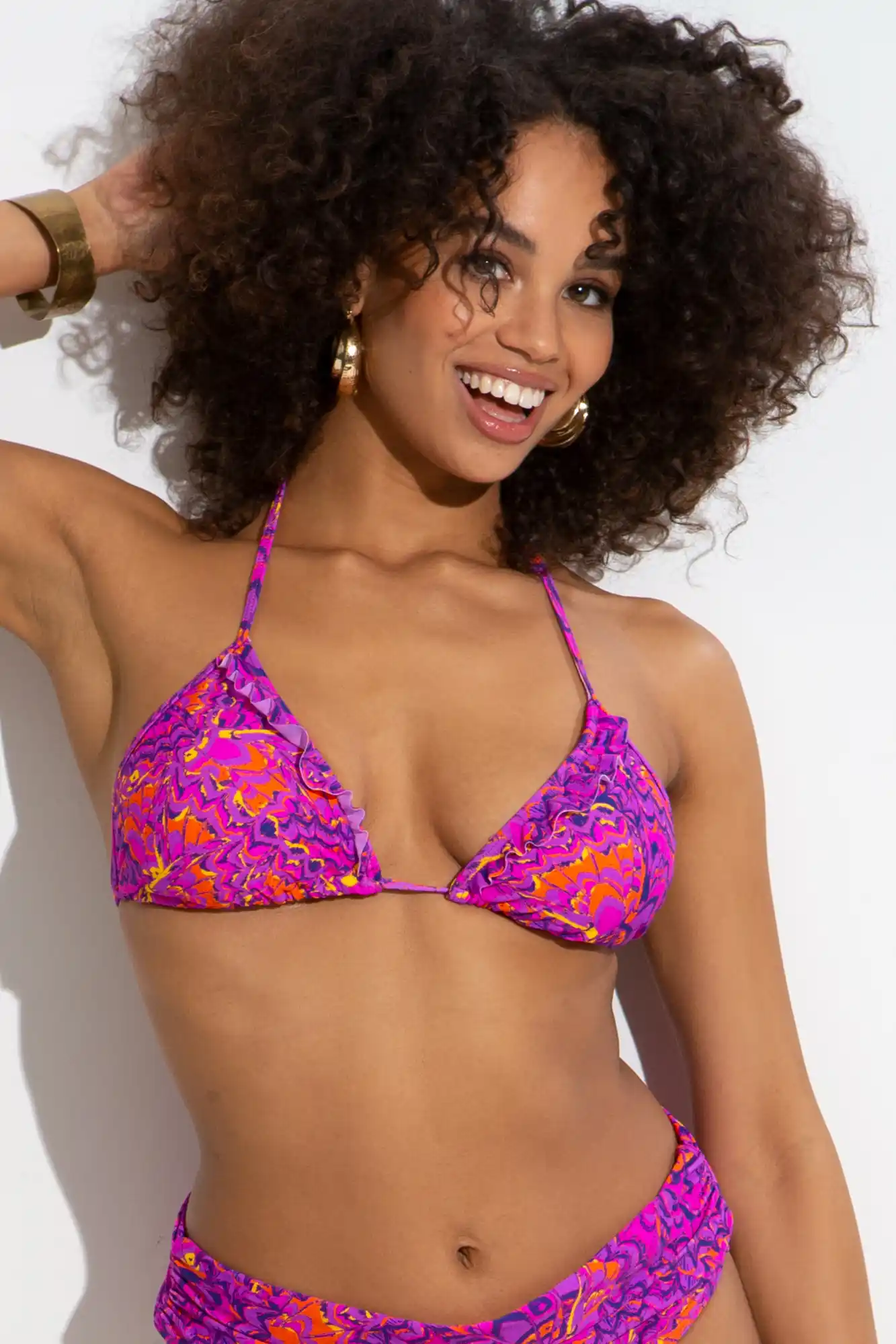 Swimsuits For All Women's Plus Size Bra Sized Crochet Underwire Tankini Top  36 Dd Pink Purple Palm 