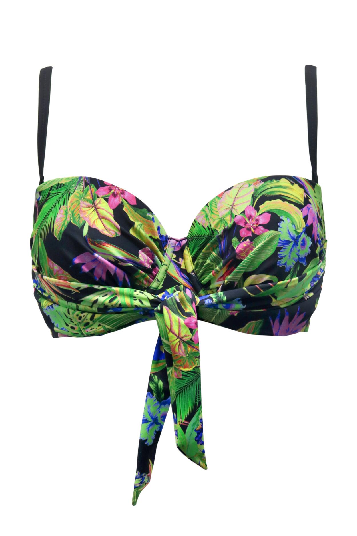 St Lucia Strapless Padded Underwired Multiway Bikini Top in Tropical