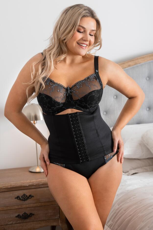 Pour Moi Black Hourglass Shapewear Firm Tummy Control Thong