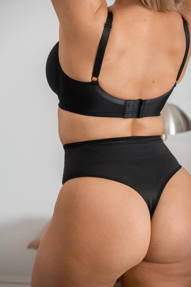 Hourglass Firm Tummy Control Thong - Black