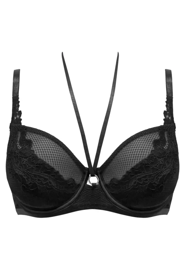 Simply Everyday Wired Push Up Detachable Bra in Black-Combination