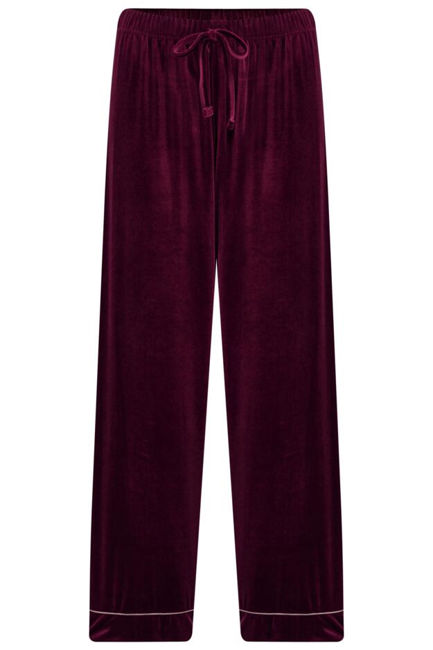 Velour Contrast Trim Pyjama Set