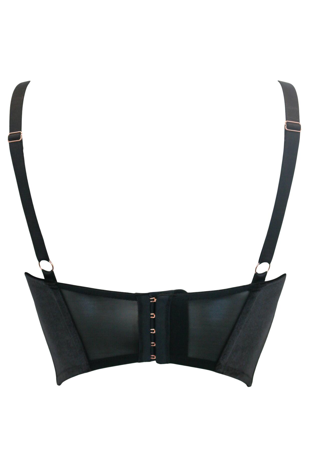Silk Cowl Bustier - Black
