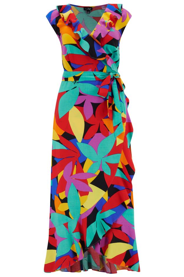 LENZING™ ECOVERO™ Viscose Midaxi Wrap Beach Dress