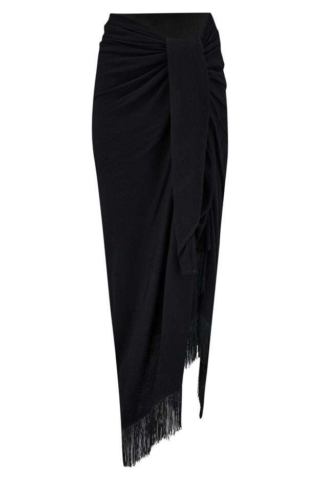 Fringe Trim Crinkle Multiway Sarong