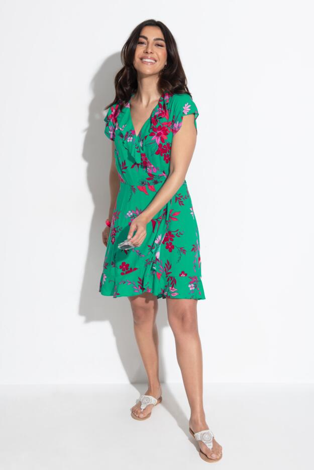 LENZING™ ECOVERO™ Viscose Frill Wrap Beach Dress 