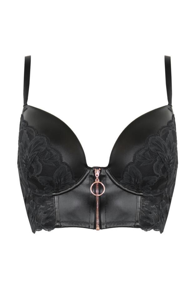 Onyx Zip Front Fastening Padded Longline