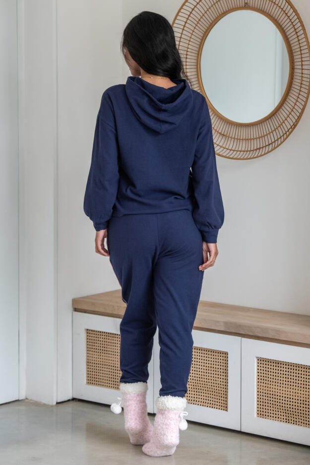 Waffle Loungewear Side Stripe Hoodie and Jogger Set