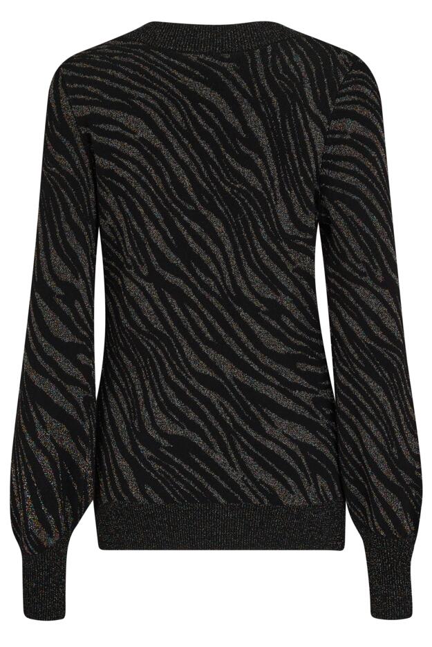 Mila Sparkle Jacquard V-Neck Fine Knit Jumper