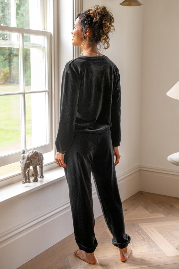 Ribbed Cosy Fleece Lounge Pyjama Set