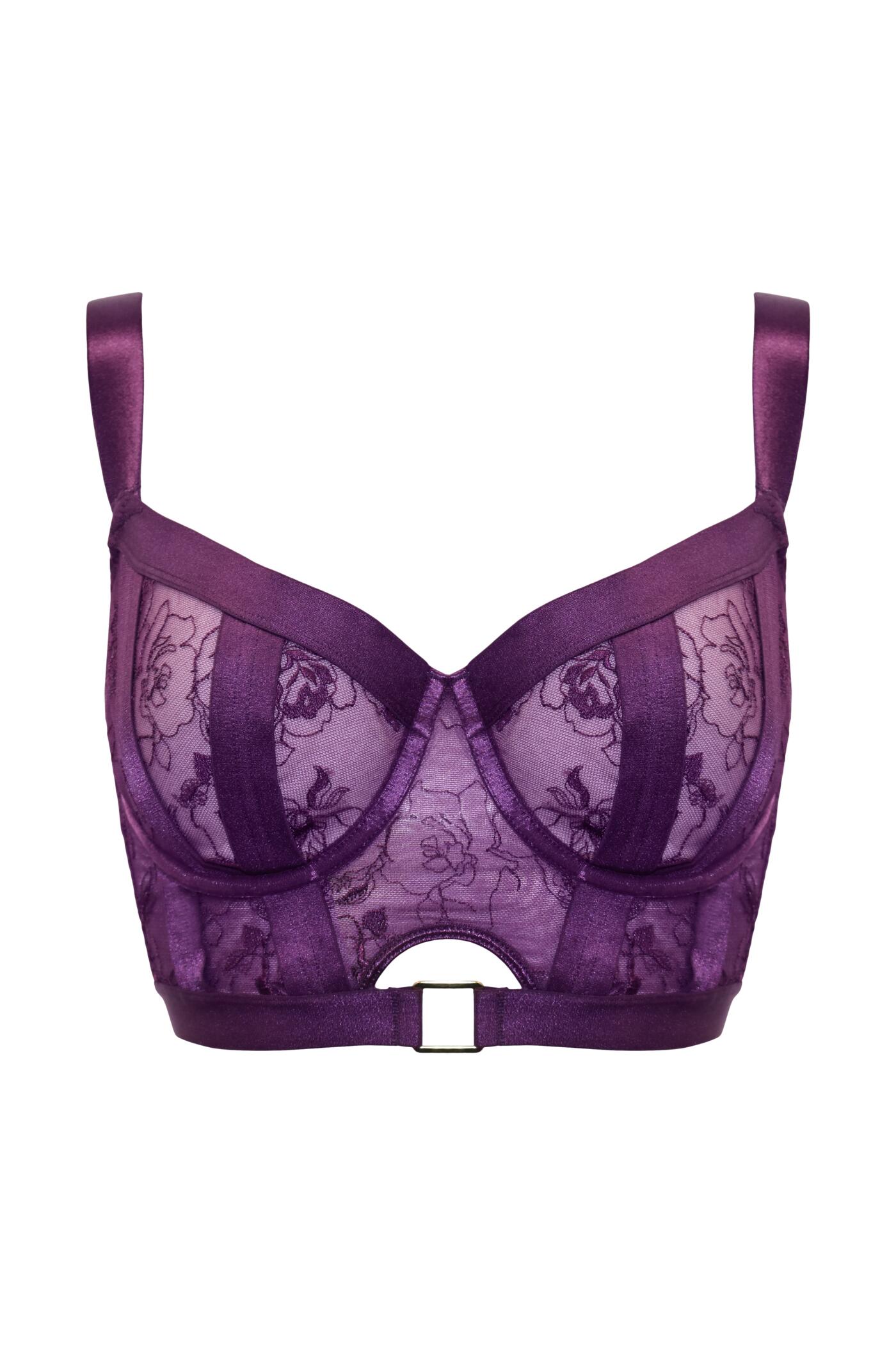 India Embroidery Underwired Bustier B-K in Blackberry | Pour