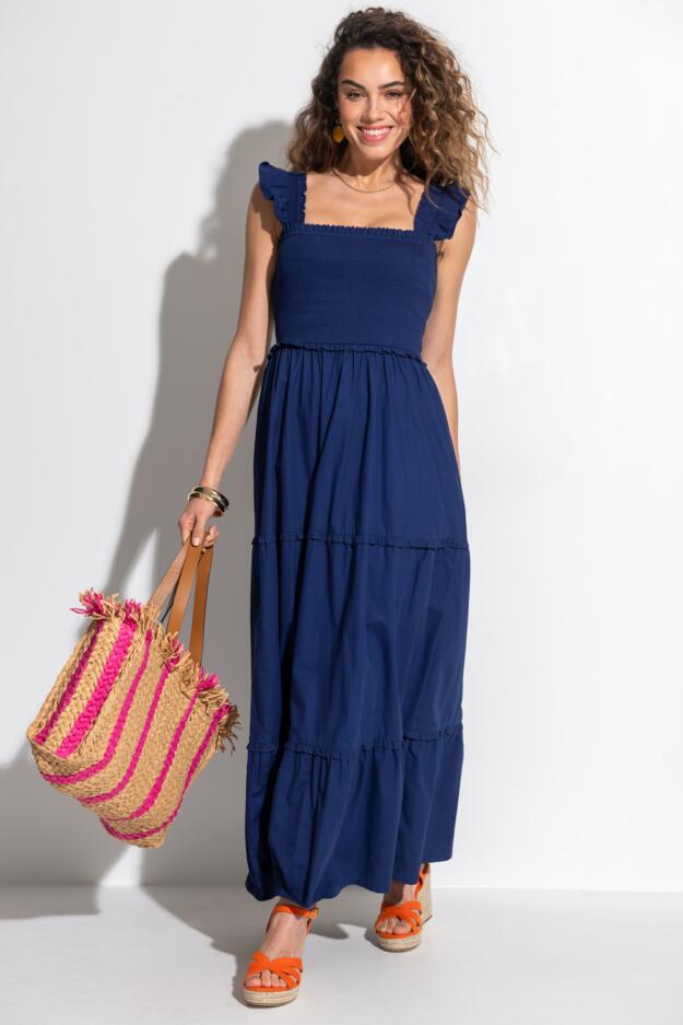 Lucy Cotton Poplin Tiered Maxi Dress