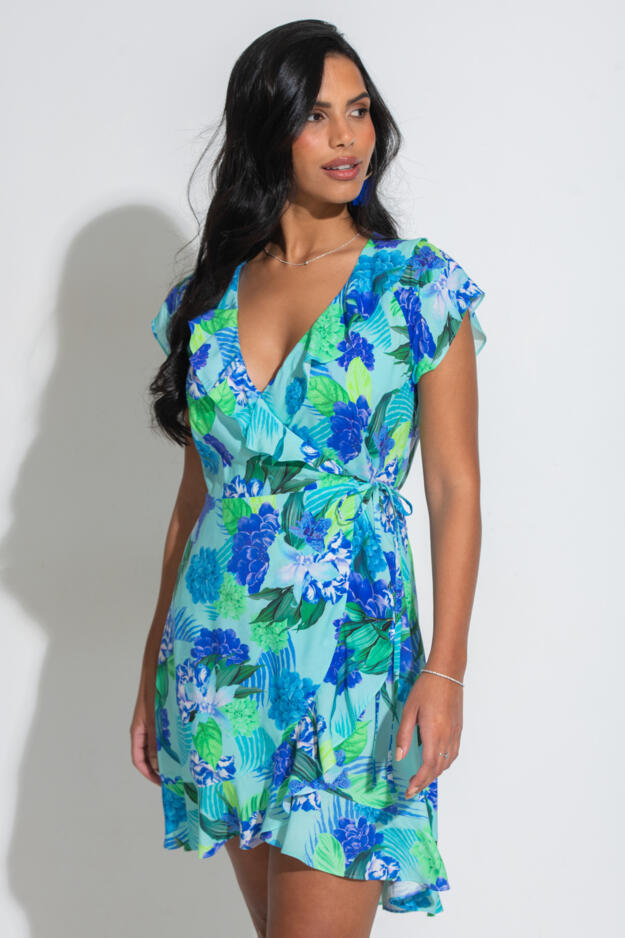 LENZING™ ECOVERO™ Viscose Frill Wrap Beach Dress 