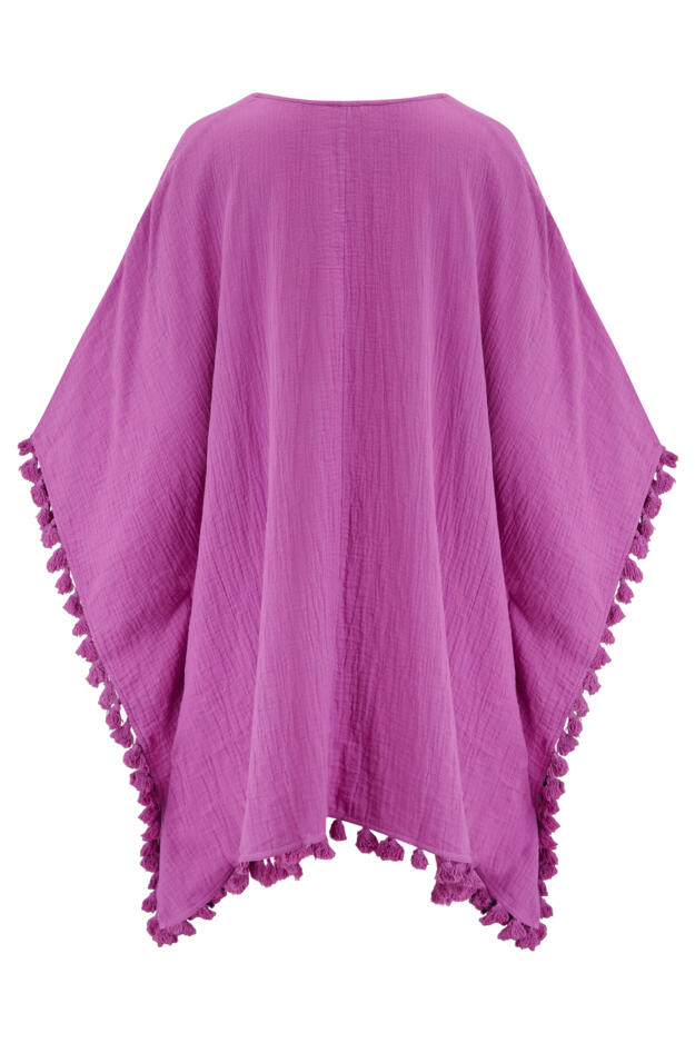 Cotton Double Cloth Fringe Trim Kaftan