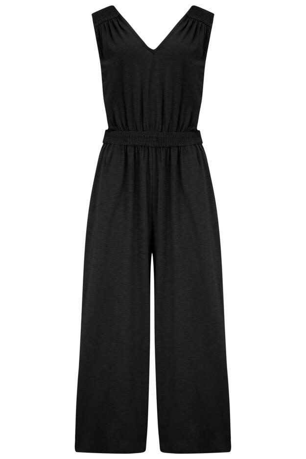 Maya Cotton Slub Jersey Built-Up Cropped Leg Jumpsuit