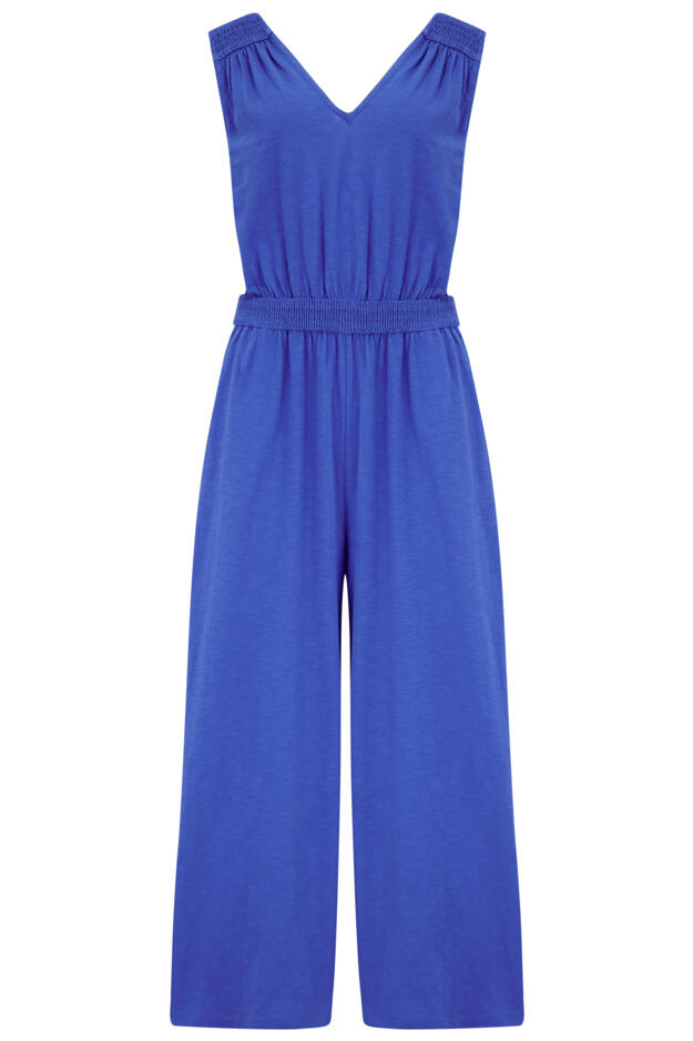 Maya Cotton Slub Jersey Built-Up Cropped Leg Jumpsuit