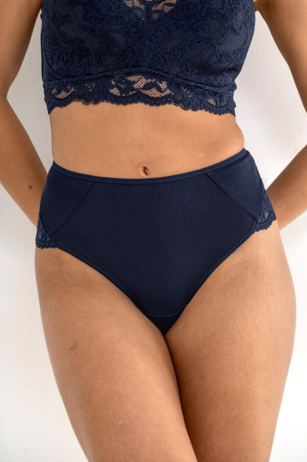 Love To Lounge Lace and Modal Rib Midi Brief
