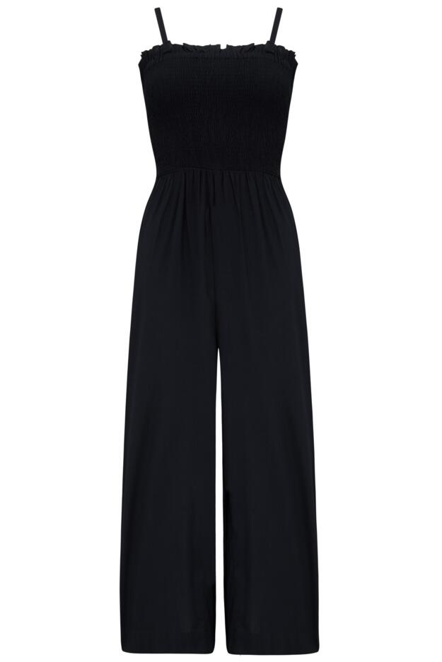 Anna Strapless Shirred Bodice Crop Leg Beach Jumpsuit
