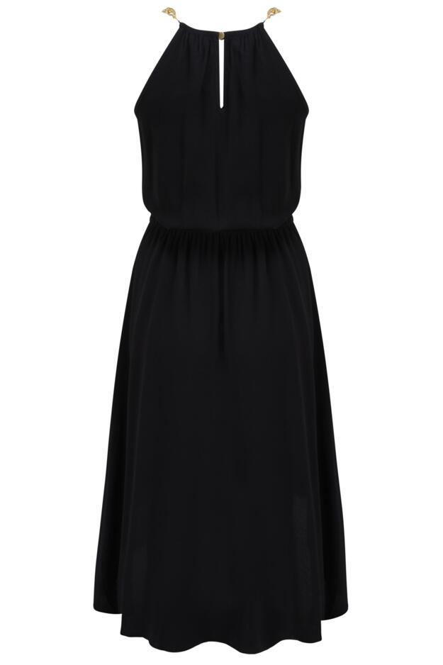 Amber Gold Chain High Neck Beach Dress