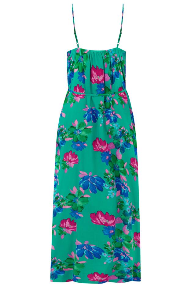 Melanie Sheer Viscose Tie Belt Maxi Beach Dress