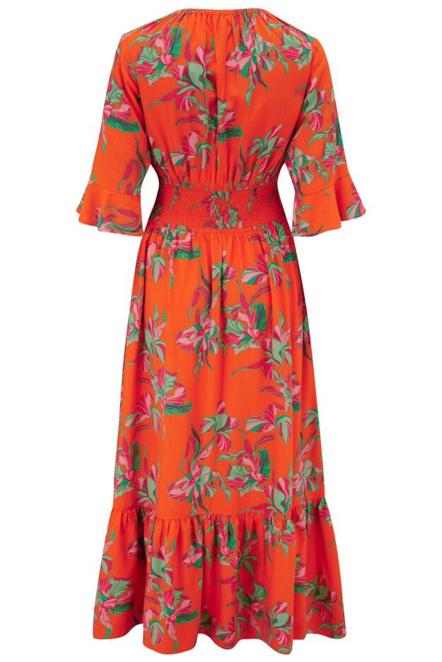 Carmen Fuller Bust Elasticated Neckline Woven Midaxi Dress