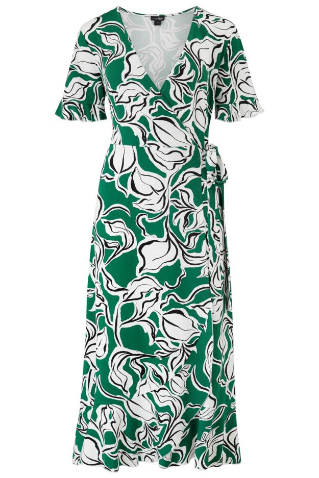Megan Stretch Jersey Wrap Midi Dress